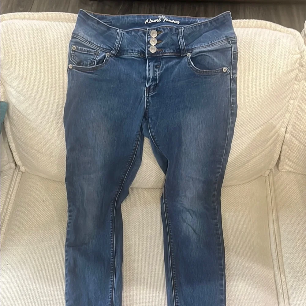 Almost Famous Blue Skinny Jeans with Stretch - Picture 1 of 4